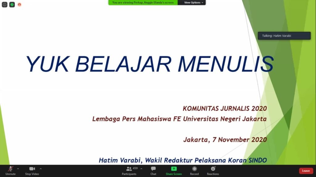 Komunitas Jurnalistik 2020 “Lets be Creative Journalists in the Midst of Pandemic”