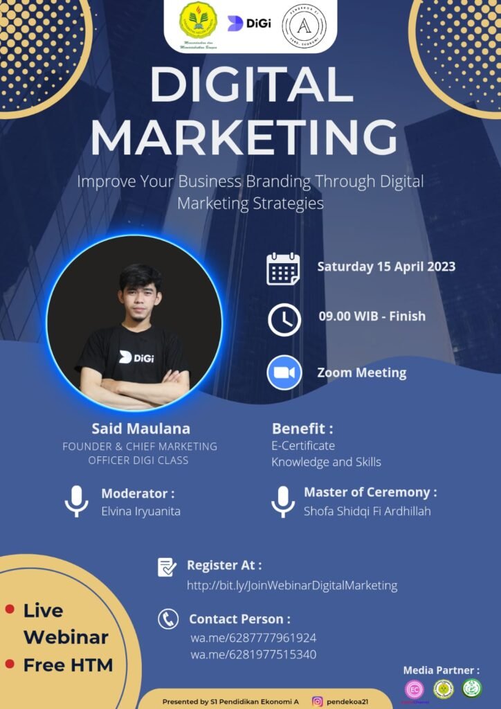 MENARIKNYA WEBINAR DIGITAL MARKETING PENDIDIKAN EKONOMI A X KELAS DIGI