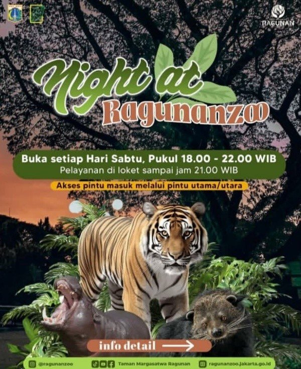 Menelusuri Suasana Malam di Taman Margasatawa Ragunan